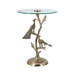 Столик с круглой стеклянной столешницей и корпусом в виде двух павлинов на ветке Table Two Peacocks варинант исполнения - 2 | Loft Concept в Грозном