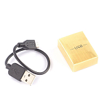 Зажигалка электронная с накладкой из натурального камня Малахит и с USB проводом для зарядки Stone Lighters варинант исполнения - 4 | Loft Concept в Грозном