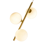 Подвесной светильник бронзового цвета с 3-мя белыми стеклянными шарообразными плафонами Bubble Chandelier варинант исполнения - 2 | Loft Concept в Грозном