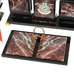 Настольный письменный набор из креноида и змеевика на бронзовых ножках Marble Accessory варинант исполнения - 3 | Loft Concept в Грозном