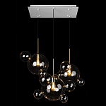 Люстра подвесная 3 лампы с прозрачными стеклянными шарами и золотыми деталями Giopato & Coombes варинант исполнения - 2 | Loft Concept в Грозном