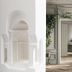 Встраиваемый в стену гипсовый светильник под покраску с арками и рельефными колоннами Antiquity Athena варинант исполнения - 10 | Loft Concept в Грозном