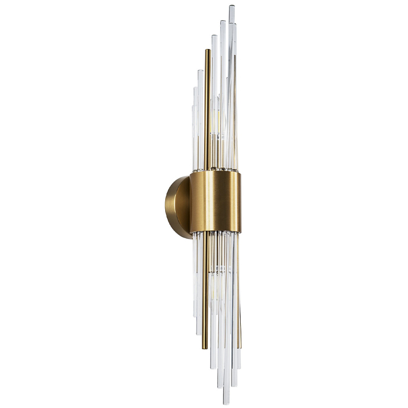 Бра с декором в виде хрустальных трубочек Nembus Brass Round Glass Wall Lamp Прозрачный Латунь Бра с декором в виде хрустальных трубочек Nembus Brass Round Glass Wall Lamp Прозрачный Латунь в Грозном | Loft Concept