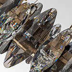 Люстра подвесная круглая с овальными подвесками из стекла дымчатого цвета Harlow Crystal Round варинант исполнения - 3 | Loft Concept в Грозном