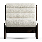 Кресло с деревянным каркасом и обивкой из белой ткани букле Medieval Furniture варинант исполнения - 3 | Loft Concept в Грозном