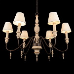 Люстра на металлическом основании с 6-ю белыми тканевыми абажурами Terrain варинант исполнения - 8 | Loft Concept в Грозном