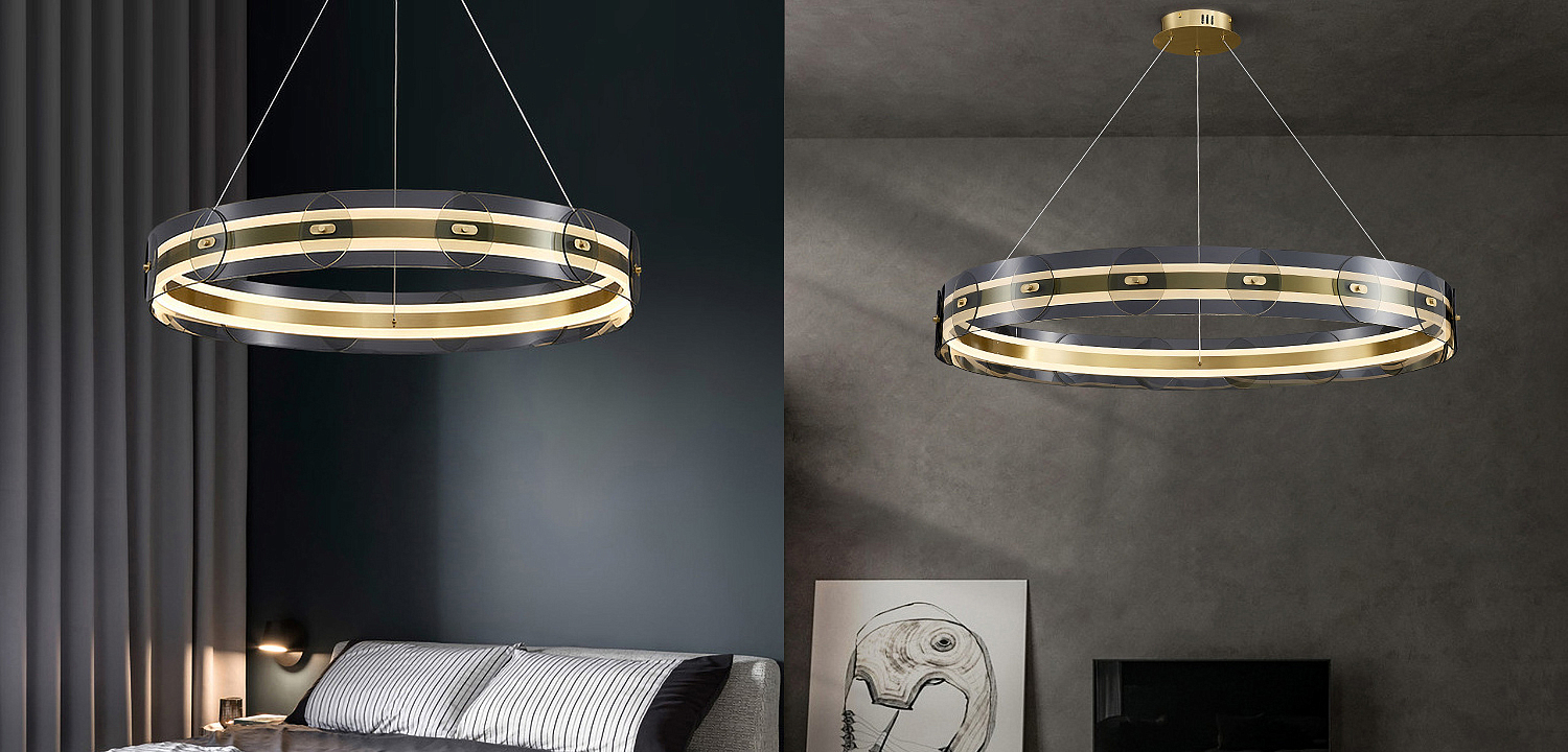 Люстра Gold ring horizontal chandelier Люстра Gold ring horizontal chandelier - Loft-Concept в Грозном