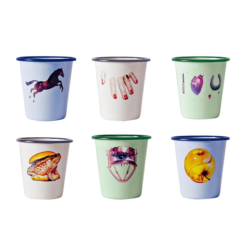 Набор стаканов Seletti Enamel set of 6 Мульти Набор стаканов Seletti Enamel set of 6 Мульти в Грозном | Loft Concept