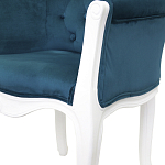 Кресло низкое в стиле прованс Louis French Armchair white and blue velour варинант исполнения - 4 | Loft Concept в Грозном