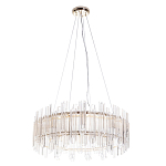 Люстра подвесная круглая с прозрачными хрустальными трубками и золотистым каркасом Диаметр 60 см Hexagon Tube Light варинант исполнения - 1 | Loft Concept в Грозном