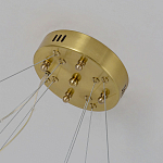 Люстра подвесная двухъярусная с золотистымыми кольцами и прозрачными стеклянными элементами Ring Horizontal варинант исполнения - 2 | Loft Concept в Грозном