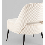 Кресло лаунж Бостон велюр рельефный молочный на черных ножках варинант исполнения - 3 | Loft Concept в Грозном