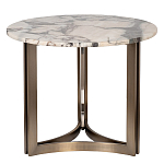 Столик журнальный с круглой мраморной столешницей Unique Stone Design варинант исполнения - 1 | Loft Concept в Грозном