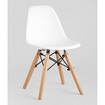Пластиковый стул на ножках из массива бука Eames Small White варинант исполнения - 1 | Loft Concept в Грозном