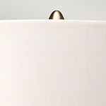 Настольная лампа с шарообразным прозрачным основанием из цветного переработанного стекла и белым цилиндрическим абажуром Elstead Lighting варинант исполнения - 3 | Loft Concept в Грозном