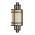 Бра бронзового цвета с полукруглым матовым стеклянным плафоном в геометрическом каркасе Feiss варинант исполнения - 1 | Loft Concept в Грозном