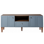 ТВ-тумба серая из массива бука с 2-мя дверками и ящиком Wenge Light варинант исполнения - 2 | Loft Concept в Грозном