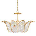 Люстра в форме тюльпана с лепестками из прозрачных стеклянных бусин Hanging Flowers варинант исполнения - 4 | Loft Concept в Грозном