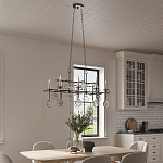 Люстра подвесная с 8-ю лампами и стеклянными круглыми подвесками Currey & Company варинант исполнения - 4 | Loft Concept в Грозном