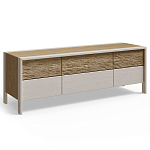 ТВ тумба 2 двери и 2 ящика с подсветкой на рельефном фасаде Warm Industrial варинант исполнения - 4 | Loft Concept в Грозном