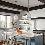 Подвесной светильник белый колоколообразный с декоративной обмоткой из веревки Hinkley варинант исполнения - 6 | Loft Concept в Грозном