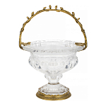 Чаша из прозрачного стекла на ножке с бронзовой ручкой в виде ветки Eden Garden варинант исполнения - 1 | Loft Concept в Грозном
