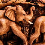 Панно из дерева слоны Panel With Animals варинант исполнения - 3 | Loft Concept в Грозном