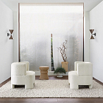 Приставной стол с отделкой из джута Juti D35 см варинант исполнения - 6 | Loft Concept в Грозном