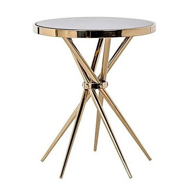 Обеденный стол с чёрной круглой столешницей на золотых ножках Rive Gauche Table Черный Золотой Обеденный стол с чёрной круглой столешницей на золотых ножках Rive Gauche Table Черный Золотой в Грозном | Loft Concept