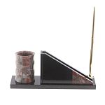 Настольный письменный набор из яшмы с часами Manager Organizer варинант исполнения - 3 | Loft Concept в Грозном