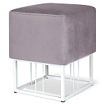Пуф квадратный фиолетовый велюр на белом металлическом основании Celeste Purple варинант исполнения - 1 | Loft Concept в Грозном