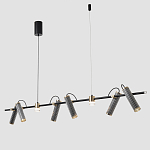 Люстра с 8-ю цилиндрическими плафонами на магнитном креплении и черным металлическим основанием Bronze Concert варинант исполнения - 3 | Loft Concept в Грозном