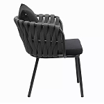 Стул мягкий с декором в виде плетеных лент на спинке и подлокотниках Semicircular Chair Decorated with Ribbons варинант исполнения - 9 | Loft Concept в Грозном