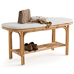 Скамья из ротанга с подушкой Manlio Rattan Bench варинант исполнения - 3 | Loft Concept в Грозном