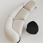 Диван Cannes трехместный с обивкой букле молочного цвета варинант исполнения - 1 | Loft Concept в Грозном