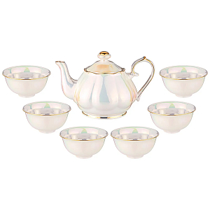 Чайный набор из фарфора на 6 персон 7 предметов Porcelain Pearl