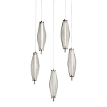 Люстра круглая каскадня с 5-ю плафонами из металлической сетки Mesh Lampshade Lighting варинант исполнения - 1 | Loft Concept в Грозном