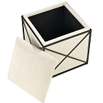 Пуф бежевый с черной металлической рамой Beige Pouf варинант исполнения - 1 | Loft Concept в Грозном