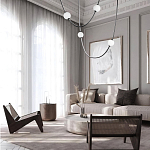 Подвесной светильник в форме дуги с белыми шарообразными плафонами Flos Wireline Lighting варинант исполнения - 4 | Loft Concept в Грозном