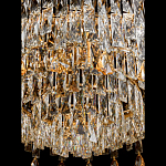Люстра круглая с хрустальными подвесками на золотистом каркасе Roul Crystal Light варинант исполнения - 5 | Loft Concept в Грозном