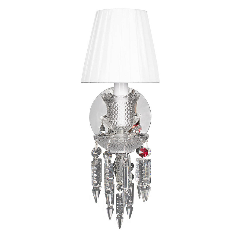 Бра с плиссированным абажуром и декоративными подвесками Lustre Reverie Черный Белый Прозрачное Стекло Бра с плиссированным абажуром и декоративными подвесками Lustre Reverie Черный Белый Прозрачное Стекло в Грозном | Loft Concept