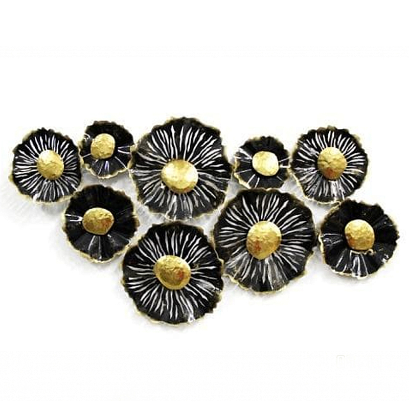 Панно настенное Blank Sheet Black flower Золотой Черный Панно настенное Blank Sheet Black flower Золотой Черный в Грозном | Loft Concept
