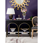 Чаша из прозрачного стекла с бронзовым ободком и фигурками бабочек Eden Garden варинант исполнения - 3 | Loft Concept в Грозном