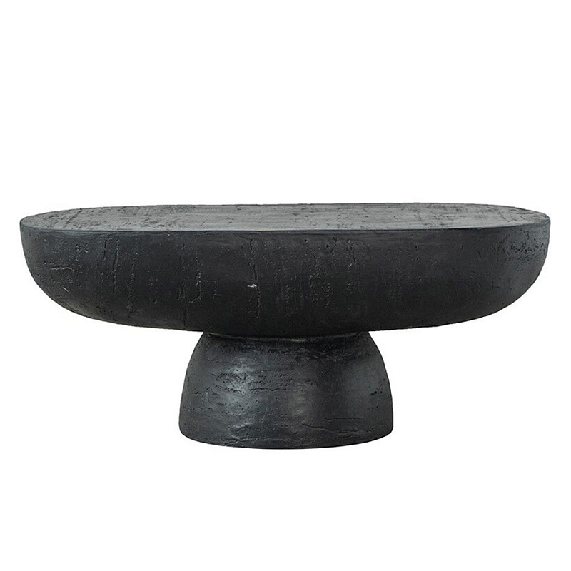 Столик кофейный черного цвета с овальной столешницей и круглым основанием Black Dalmen Table Черный в Грозном | Loft Concept 