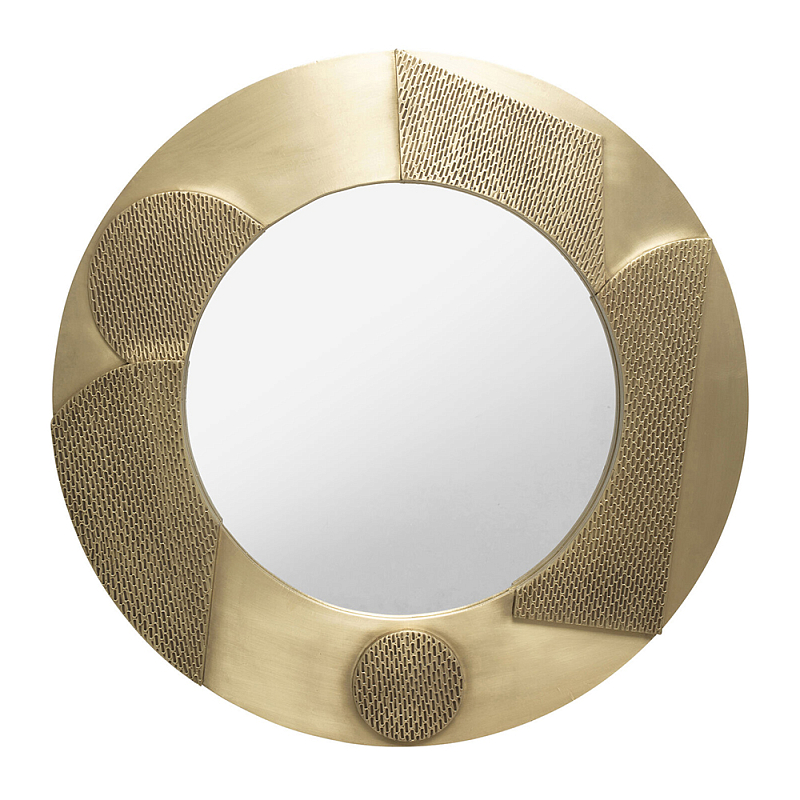 Зеркало золотое со вставками в виде геометрических фигур Зеркало Золотой в Грозном | Loft Concept 