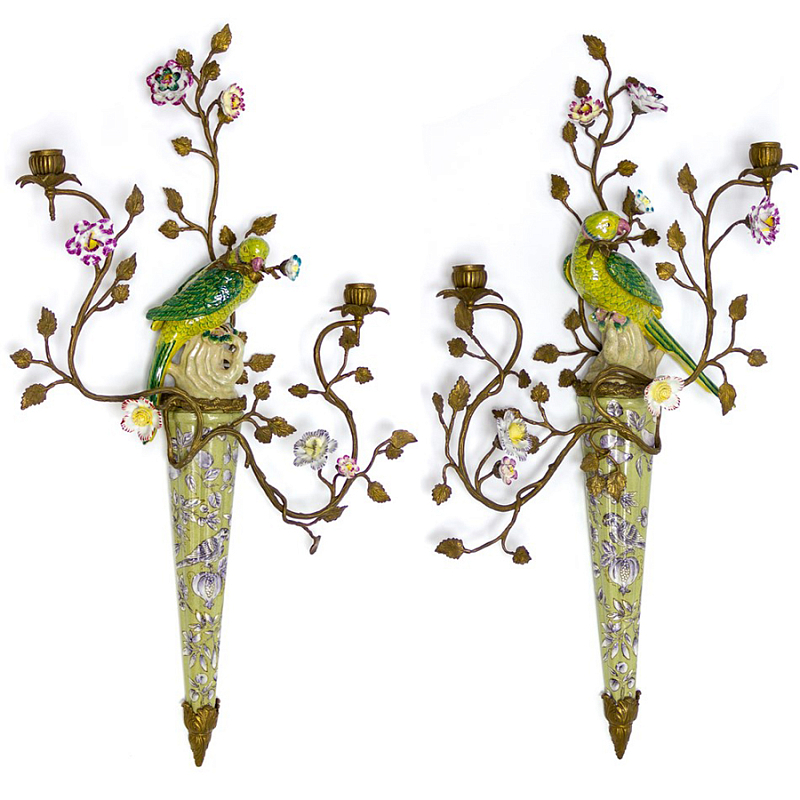 Подсвечник Candlestick Bindweed and Parrot Зеленый Бронза Подсвечник Candlestick Bindweed and Parrot Зеленый Бронза в Грозном | Loft Concept