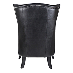 Кресло из натуральной кожи на 4-х деревянных ножках из массива бука Daniel Leather Armchair black варинант исполнения - 3 | Loft Concept в Грозном