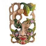 Маска деревянная резная расписная Tropical Paradise варинант исполнения - 3 | Loft Concept в Грозном