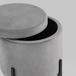 Серый пуф на черных ножках SANJAY варинант исполнения - 3 | Loft Concept в Грозном