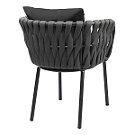 Стул мягкий с декором в виде плетеных лент на спинке и подлокотниках Semicircular Chair Decorated with Ribbons варинант исполнения - 10 | Loft Concept в Грозном